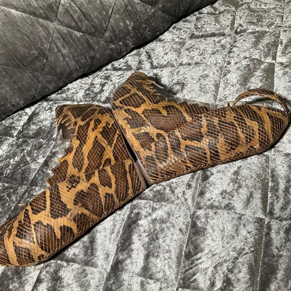 Jeffrey Campbell Audrey-Two Wedge Heels 9 Leather- Animal Print platform party - Picture 7 of 15